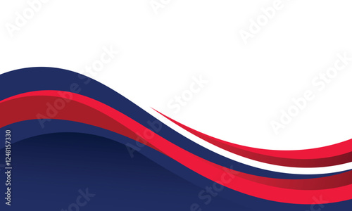 Abstract wavy red and blue lines modern background