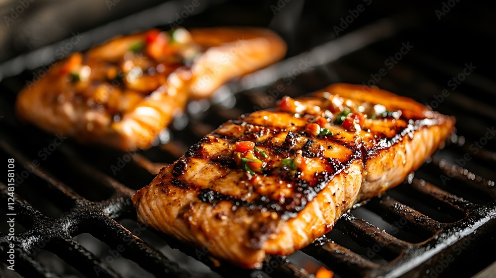 Employ the grilling plate to cook fish
