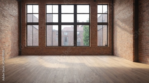Vintage Wooden Room with Floor, Wall, and Window