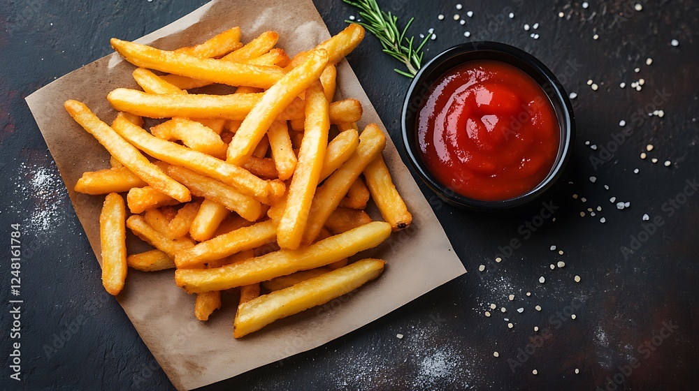 French fries accompanied by sauce