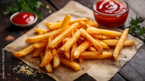 Obraz na płótnie French fries accompanied by sauce w salonie