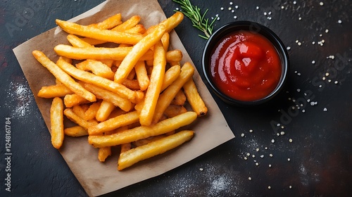 Obraz na płótnie French fries accompanied by sauce w salonie