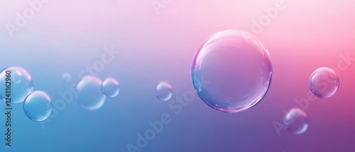 Wallpaper Mural Colorful soap bubbles floating on dreamy gradient background Torontodigital.ca