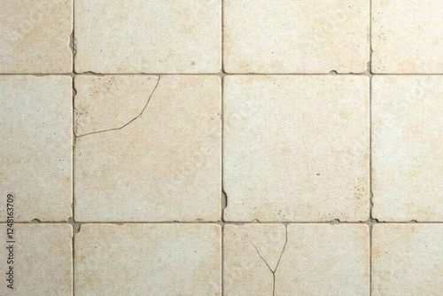 Wallpaper Mural A Detailed Close-Up View of Cracked Square Tiles Displaying a Distressed, Aged Surface Texture Torontodigital.ca