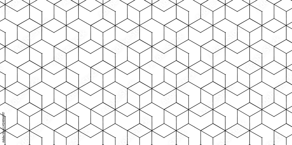 Vector tiles gradient science web tech connection triangle diamond honeycomb hexagon art. Seamless pattern with hexagon square cube geometric pattern shapes grid metal element texture design.	
