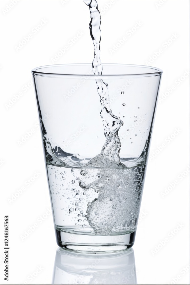 Water being poured into a glass. Isolated against a white background.Water being poured into a glass. Isolated against a white background. Water being poured into a glass. Isolated against a white background.Water being poured into a glass. Isolated against a white background.