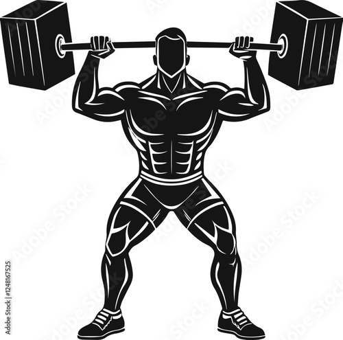 weightlifting silhouette vector illustration
