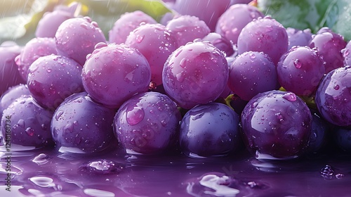 Wallpaper Mural Rain-soaked purple grapes, vineyard, fresh, juicy Torontodigital.ca