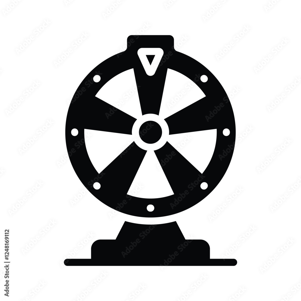 A spinning prize wheel often used in games and contests