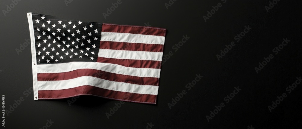 Obraz premium American Flag On Dark Background
