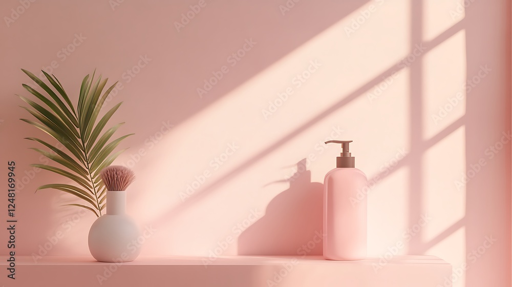 Just one container of shampoo or brush wash against a simple backdrop