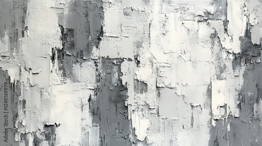 Obraz premium Abstract Texture in Shades of Grey and White with Brush Strokes