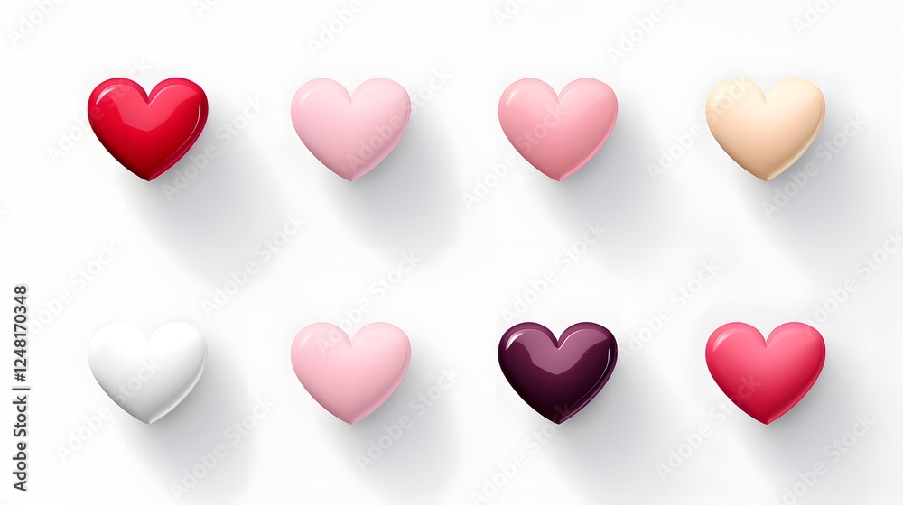 A collection of minimalist heart icons in various styles including flat outline and 3D placed on a clean white surface These versatile graphics can be used for healthcare medical user interface A collection of minimalist heart icons in various styles including flat outline and 3D placed on a clean white surface These versatile graphics can be used for healthcare medical user interface