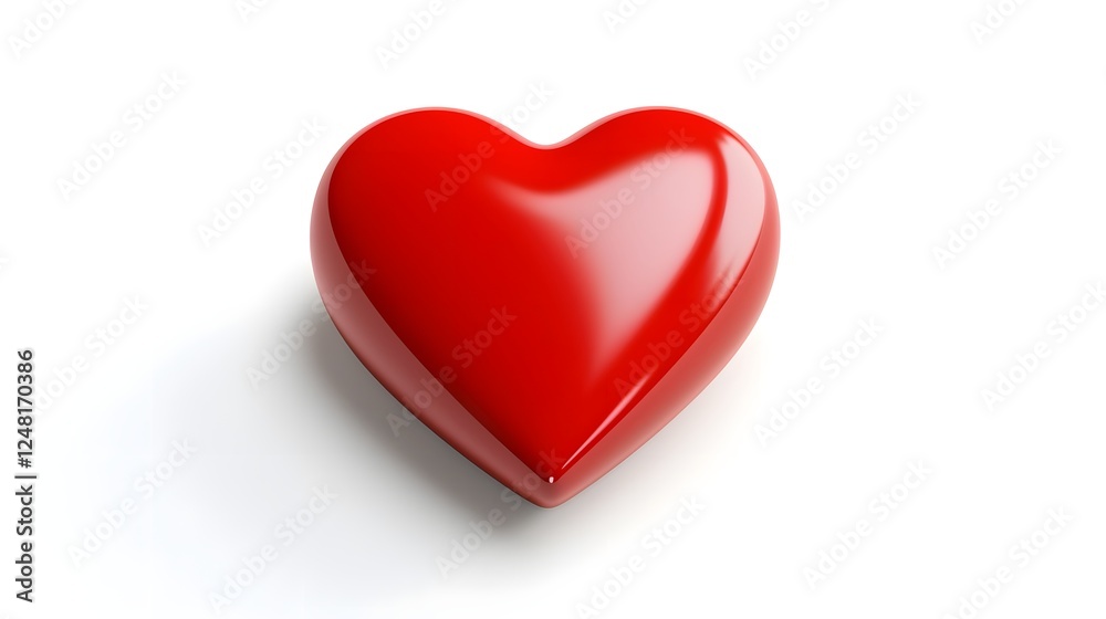 Glossy Red 3D Heart Icon with Soft Shadows Isolated on a Clean White Background Modern Minimalist Graphic Design Elegant Symbol for Valentine s Day Love Romantic Branding Glossy Red 3D Heart Icon with Soft Shadows Isolated on a Clean White Background Modern Minimalist Graphic Design Elegant Symbol for Valentine s Day Love Romantic Branding