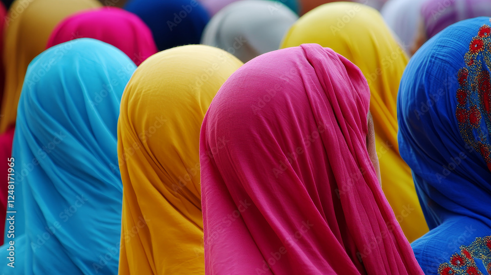 Colored turban and hijab, arab headdress Colored turban and hijab, arab headdress