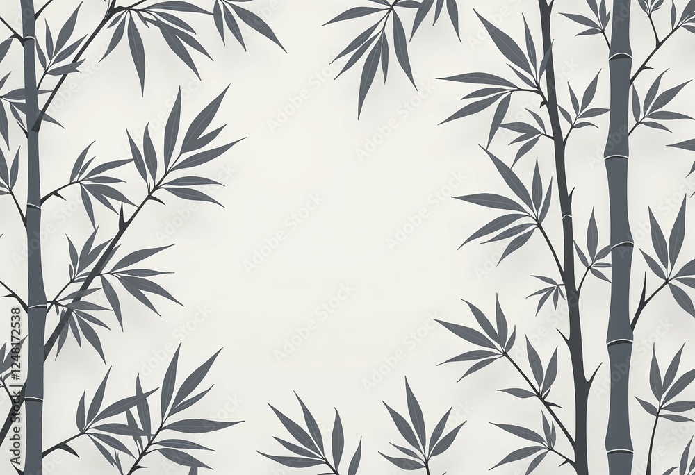 Naklejka premium Subtle Bamboo Leaf Pattern in Gray: A Versatile and Elegant Design for Textiles, Web Design, and Print Materials. Add a Touch of Nature to Your Creations.