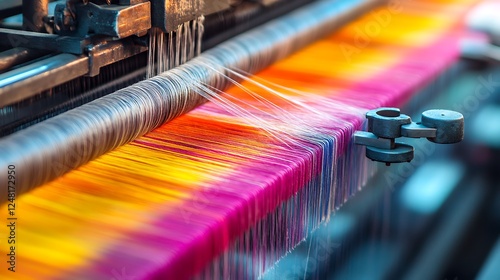 Obraz na płótnie Manual yarn fabric weaving machine isolated on a colorful background w salonie