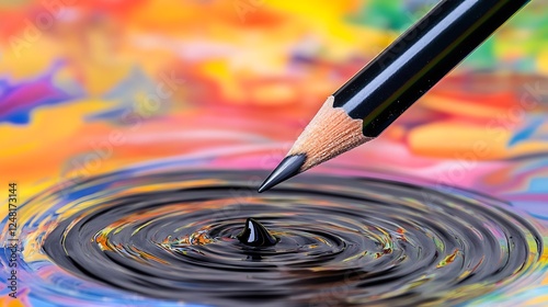 Obraz na płótnie Mechanical pencil and a magnetic stirring isolated on a colorful background w salonie