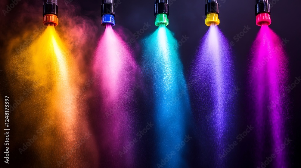 Mist nozzle for cleaners with drips of colored fluid