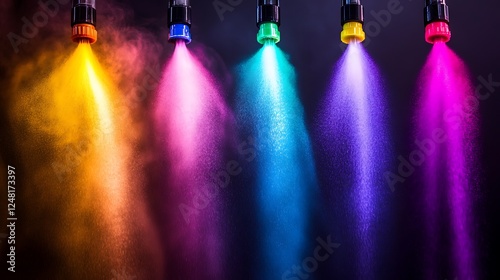 Mist nozzle for cleaners with drips of colored fluid