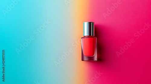 Obraz na płótnie Nail polish in opposition to a isolated colorful backdrop w salonie