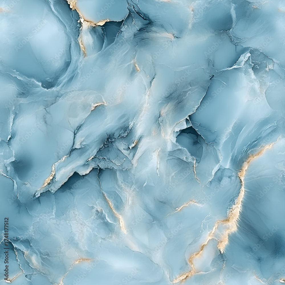 Fototapeta premium Blue Marble Texture with Golden Veins and Natural Abstract Patterns