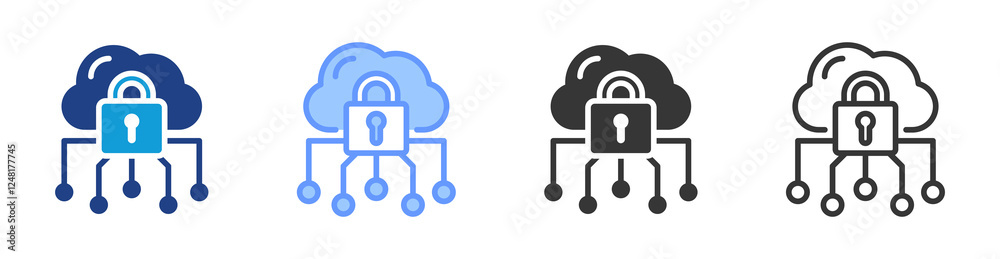 Hybrid cloud outline icon Hybrid cloud outline icon