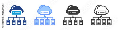 Workload balancing icon set multiple style collection