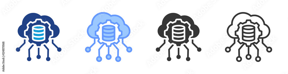 Software defined storage icon set multiple style collection Software defined storage icon set multiple style collection