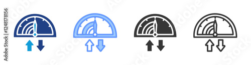 Network latency icon set multiple style collection