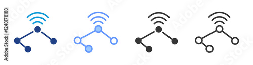 Seamless connectivity icon set multiple style collection