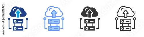 Workload scaling icon set multiple style collection
