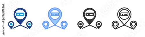 Data mobility icon set multiple style collection