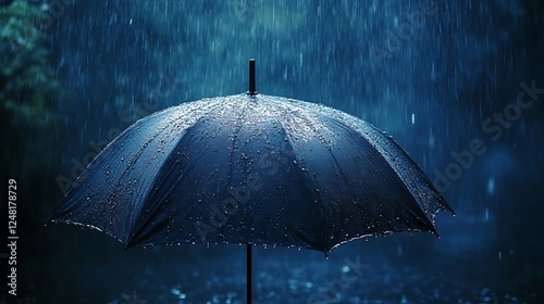 Obraz na płótnie One an umbrella a representation of tenacity and isolation hangs in a deluge w salonie