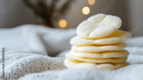 Obraz na płótnie Yellow cotton pads that are light and fluffy sit close by w salonie
