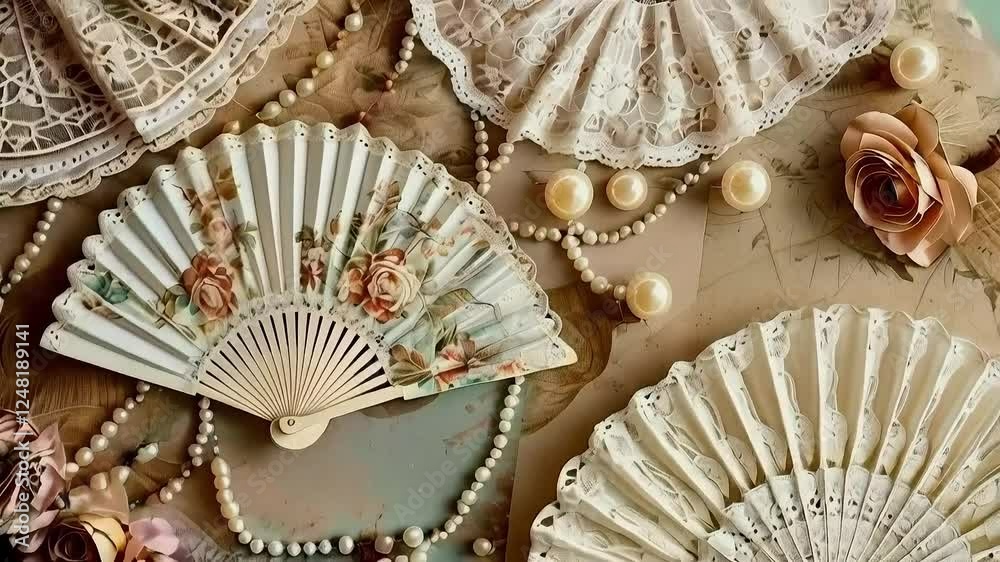 papper fan flower with pearls