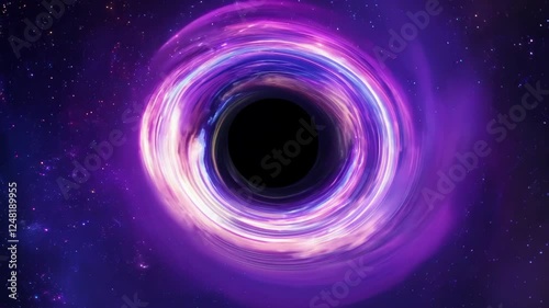 Cosmic Black Hole Absorbing Light in Galaxy - Made with Generative AI