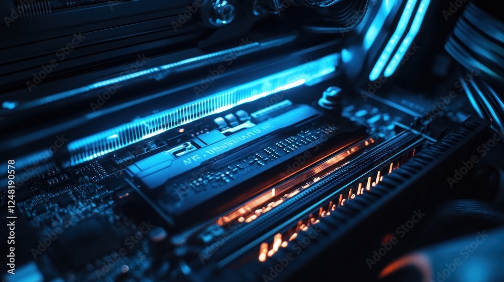 RAM memory inside the computer, AI generated images RAM memory inside the computer, AI generated images