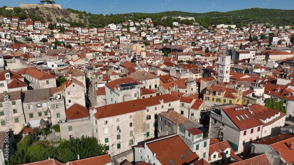 Old town rooftops in Sibenik, Croatia with narrow streets and a scenic view Old town rooftops in Sibenik, Croatia with narrow streets and a scenic view