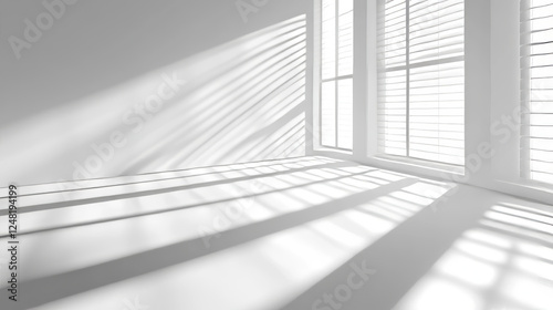 Window shadows on wall, floor or ceiling, realistic light blinds. Overlay effect, jalousie shade on white background. Soft sunlight in room or office, graphic design mockup, 3d vector illustration