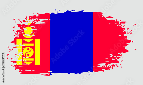 mongolia flag brush stroke. banner vector illustration. Vector illustration	