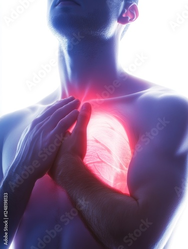 Captivating Anatomy of the Human Torso Studio Anatomical Photography Bright Environment Close-Up Human Body Concept photo