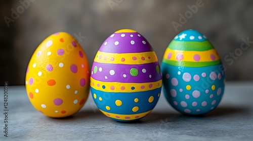 This high-quality stock photo captures a serene Easter moment with a single, exquisitely painted egg positioned at the center of a spotless white background. The egg features delicate floral  photo