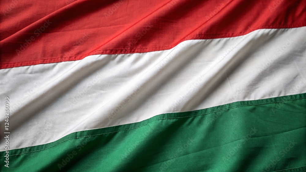 Hungarian Flag Close-Up: National Symbol of Hungary Hungarian Flag Close-Up: National Symbol of Hungary