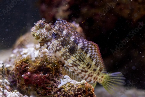 Blenny fish on coral reef photo