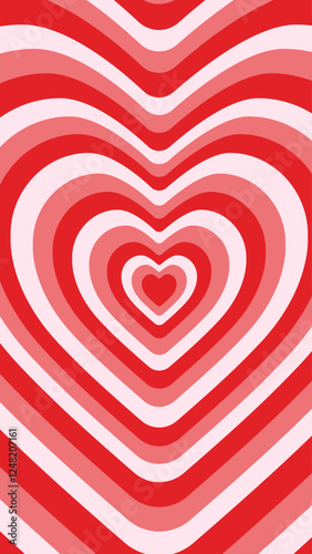 Vector background for phone with red heart optical illusion