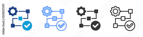 Value Stream Mapping icon set multiple style collection