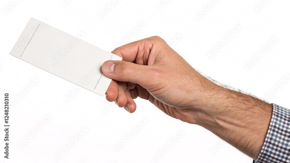 Fototapeta premium Hand Holding Blank Card: Ready for Your Message or Invitation