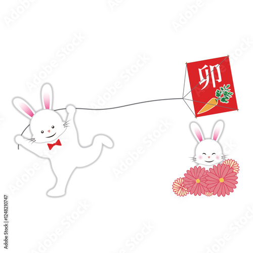 うさぎの凧あげ