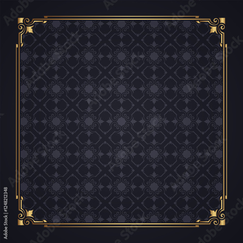 Canvas Print Vintage frame gold floral ornament